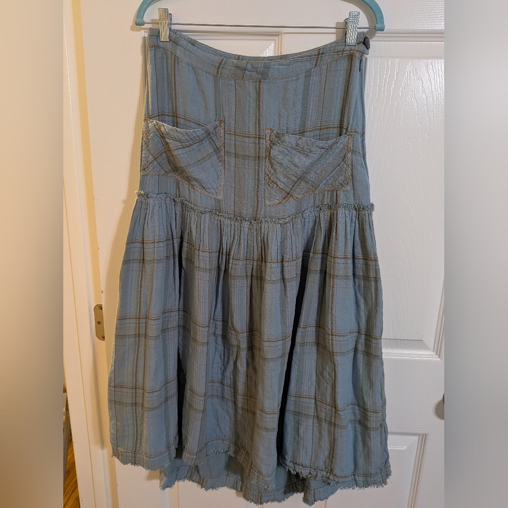 Free People Plaid Maxi Skirt Size 8